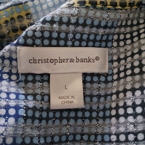 Christopher Banks Women's LARGE Square Checkered Pattern Country Cowgirl Blouse - Picture 5 of 7